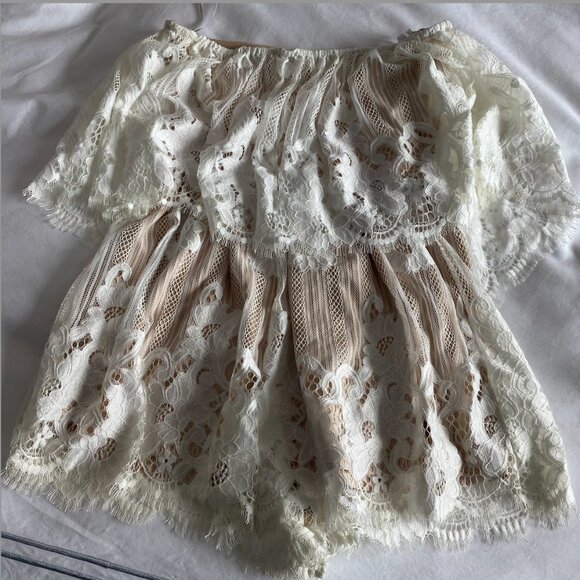 Lovers + Friends Kristine Romper Ivory SIZE M - Picture 6 of 7